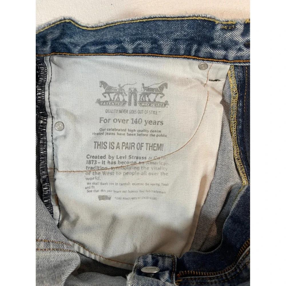 Levis 505 Regular Fit Straight Leg Blue Denim Jeans Mens 34x29
